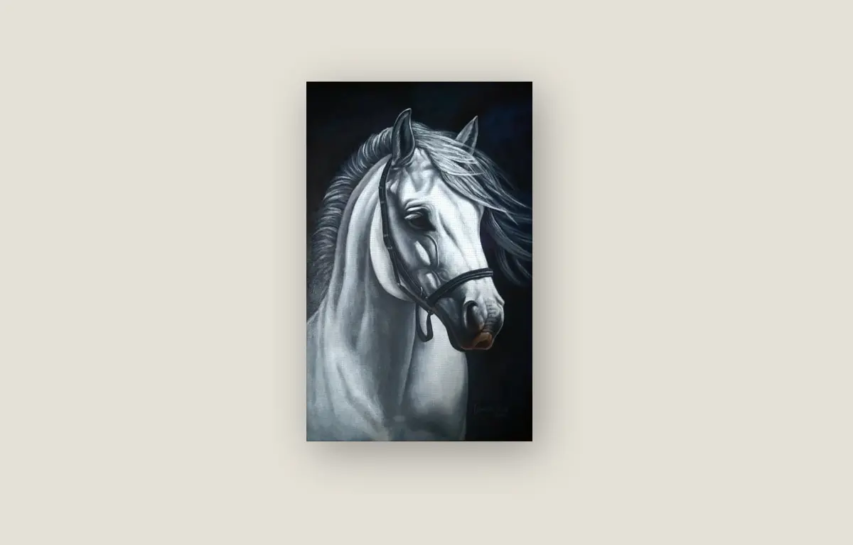 Majestic White Horse Portrait - Image 4